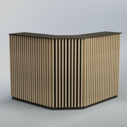 Ресепшен Г-образный серии ВЕРТИКАЛЬ №4, Черный + Дуб Сонома