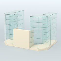 Торговый стеклянный павильон Абсолют №2а (закрытый) (4.13 кв.м), Крем Вайс