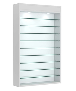 Витрина настенная №2-7Г открытая с фризом, Серый