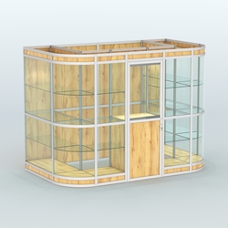 Павильон из профиля пристенный №8в (4,05 кв. м), Дуб Золотистый