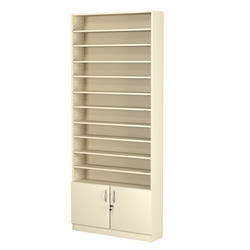 Стеллаж из ДСП с 10-ю полками 200x900 мм серии LEVEL-10 №10 (З/C - ДВП), Крем Вайс