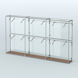 Торговая система ХРОМ (задняя стенка - стекло) 3600 мм с поручнями №4, Орех