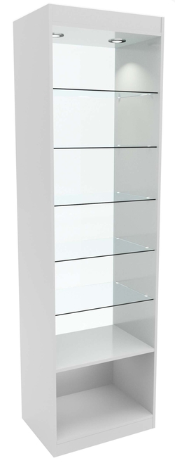 Стеклянная витрина №4-600 с каркасом из ДСП (без дверей), Серый