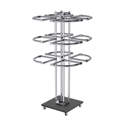 Торговое хромированное трехъярусное вешало СЕКТОР №3, Черный