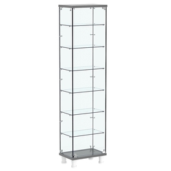 Витрина РОНДО №1-5 на ножках (задняя стенка стекло), Антрацит