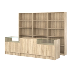 Комплект стеллажей ЭК-01 и прилавков ЭК-2, Дуб сонома