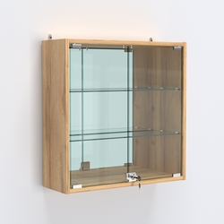 Витрина настенная №201-2А с зеркалом, Дуб Золотистый