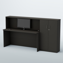 Ресепшен с большим столом и тумбами ВЕГА №4Д, Черный