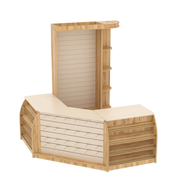 Комплект кассовой зоны с экономпанелями малый №1, Дуб Золотистый Крем Вайс