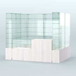 Павильон ИСТРА (глубина витрин-300мм) №2в (4, 32 кв.м), Ясень Анкор светлый