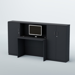 Ресепшен с тумбами и дверками ВЕГА №1, Антрацит