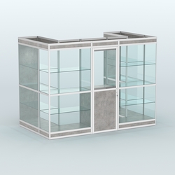 Павильон из профиля пристенный №2в (4,05 кв. м), Бетон Чикаго светло-серый F186 ST9