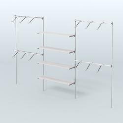 Neo Fix №3 с полками из ДСП и поручнями из хрома (3600 мм), Ясень Анкор светлый