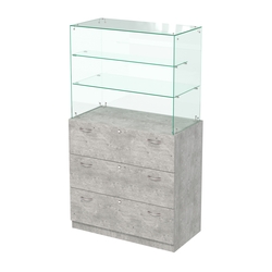 Открытый прилавок с выдвижными ящиками Селена-2, Метрополитан Грей