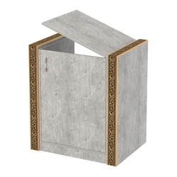 Недорогой прилавок-проход с декоративными молдингами №ПДМ-ПР-600, Метрополитан Грей