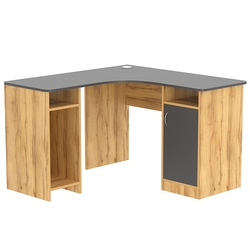 Стол угловой СУ-04-Л (левосторонний), Дуб Золотистый и Темно-Серый