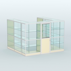 Павильон из профиля пристенный №5г (6,75 кв. м), Крем Вайс