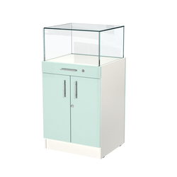 Прилавок ювелирный "Диаманд" №1-600 пристенный, ЛДСП белый + МДФ мята