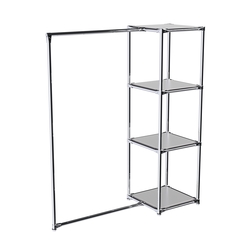 Хромированное вешало ЛИНИЯ №1-3 с полками ДСП 16 мм, Серый