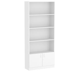 Стеллаж из ДСП серии Эконом №1-300 с дверками 410 мм, Белый