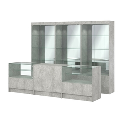 Комплект витрин ЭК-03 и прилавков ЭК-3, Метрополитан Грей