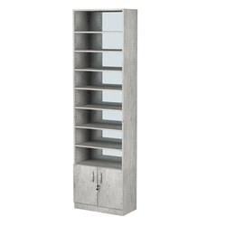 Стеллаж из ДСП с 7-ю полками 300x600 мм серии LEVEL-7 №5-1 (З/C - ЗЕРКАЛО), Метрополитан Грей