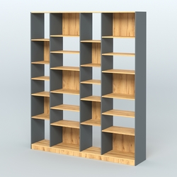 Стеллаж из ДСП серии ЛОФТ №15-2 с полками ДСП, Темно-Серый  + Дуб Золотистый