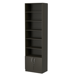 Стеллаж из ДСП с 5-ю полками 350x600 мм серии LEVEL-5 №6 (З/C - ДВП), Черный