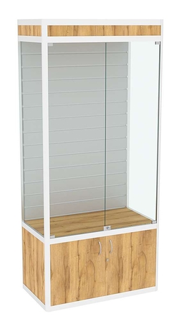 Витрина из профиля №1 с экономпанелью, Дуб Золотистый