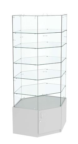 Витрина "Истра" угловая №9118, шестигранная (З.С-стекло) без дверей, Серый