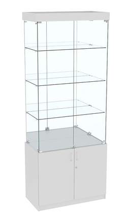 Высокая витрина ИСТРА №703 (задняя стенка - зеркало), Серый