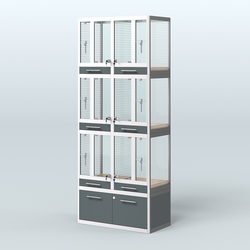 Витрина средняя для продажи птиц в зоомагазин серии ЖАКО-03, Темно-Серый