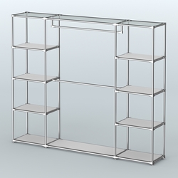 Торговая система ХРОМ без ДСП 2430 мм с полками ДСП и поручнями №3, Серый