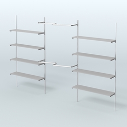 Neo Fix №7(М) настенная система с полками из ДСП поручнями из хрома (3600 мм), Серый