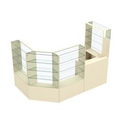 Торговый пристенный островок ГРАЦИЯ №3 (открытый) (4.68 кв.м), Крем Вайс