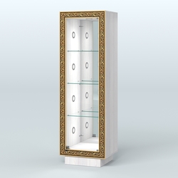 Низкая витрина с декором и диодной подсветкой НБА-3С, Ясень Анкор светлый