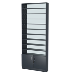 Стеллаж из ДСП с 9-ю полками 150x900 мм серии LEVEL-9 №9-2 (З/C - ЗЕРКАЛО), Антрацит