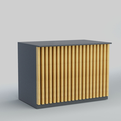 Ресепшен - стол широкий серии ВЕРТИКАЛЬ №8, Темно-Серый  + Дуб Золотистый