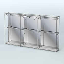 Торговая система ХРОМ (задняя стенка - зеркало) 3600 мм с поручнями №8, Серый