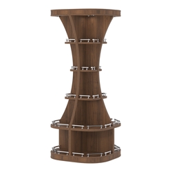 Островной высокий стеллаж ГАРАНТ №1-О с ограничителями, Орех