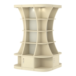 Островной высокий стеллаж ГАРАНТ №7, Крем Вайс + Белый