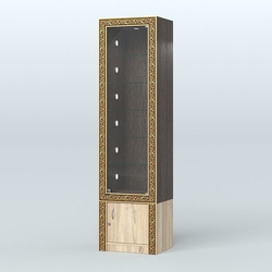 Витрина высокая с декором №ВБА-502С, Дуб Венге + Дуб Сонома