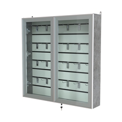 Витрина настенная №4-1Б закрытая с экономпанелью серии Collecto, Бетон Чикаго светло-серый F186 ST9