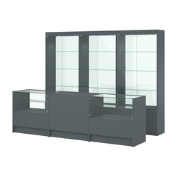 Комплект витрин ЭК-02 и прилавков ЭК-3, Темно-Серый