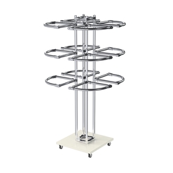 Торговое хромированное трехъярусное вешало СЕКТОР №3, Белый