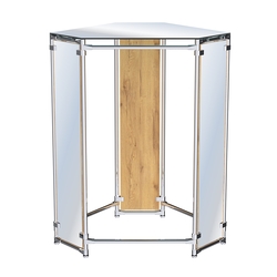 Вешало-стенд Прогресс №3-5 (с зеркальной полкой и зеркалами), Дуб Золотистый