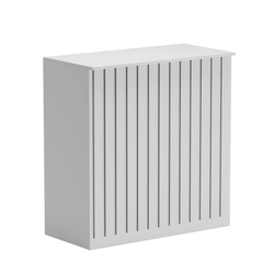 Торговый стол-прилавок широкий с планками серии ПРИЛИВ №20, Серый