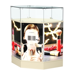 Прилавок со световым коробом угловой №6, Крем Вайс