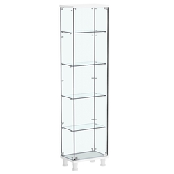 Витрина РОНДО №1-1 на ножках (задняя стенка стекло), Белый