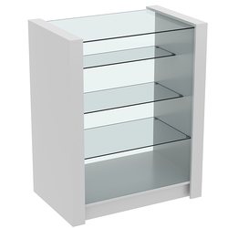 Прилавок из ДСП Модерн №4-900 с тремя полками из стекла, Серый